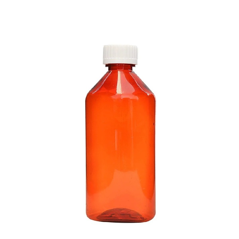 8oz Graduated Oval RX Bottles with Caps 100 count- Amber
