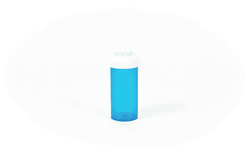 Push & Turn Child Resistant Veterinary Bottles - Blue - 8 dram